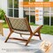 Natural-Grey Teak Wood Nylon Patio Chair with Ergonomic Design